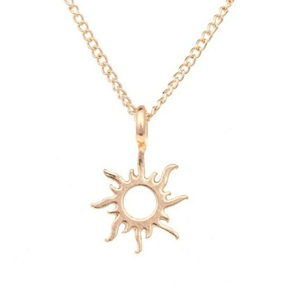 5 for $25 Gold Color Sun Pendant Necklace - Picture 2 of 3